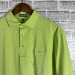 Peter Millar Summer Comfort Whisper Rock Lime Green Performance Golf Polo MEDIUM